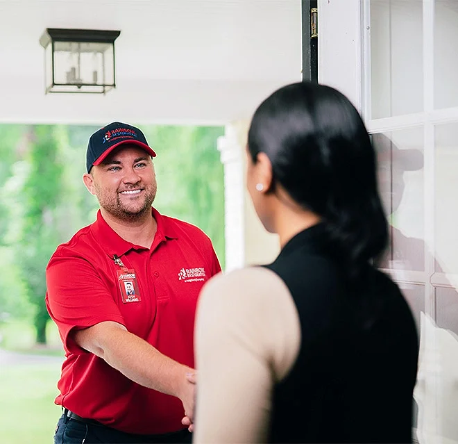 Rainbow Restoration’s emergency property restoration service greets a Durant, OK, homeowner.