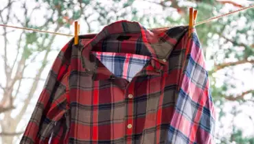 Plaid shirt on clothesline